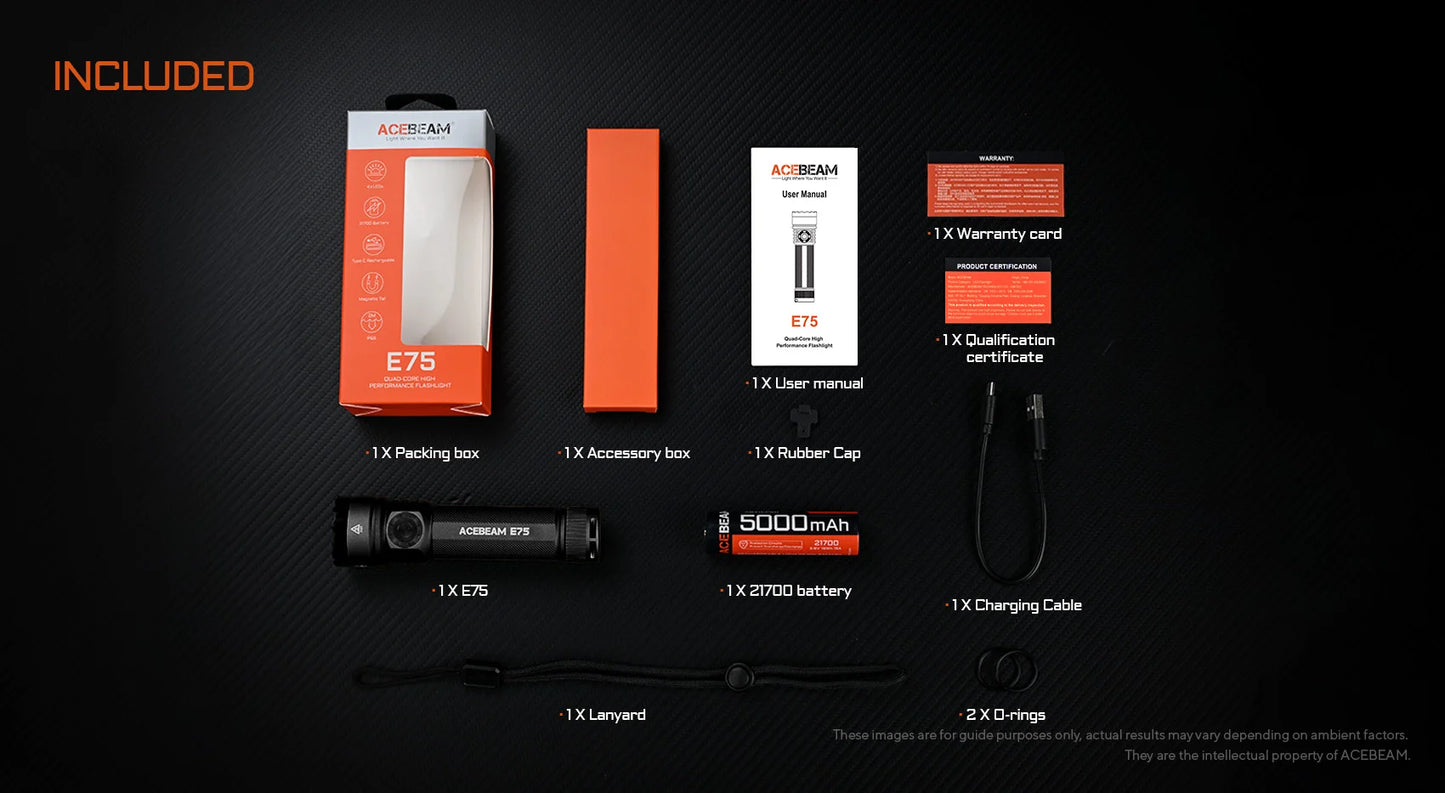 AceBeam E75 | Quad-Core High-Performance EDC Flashlight