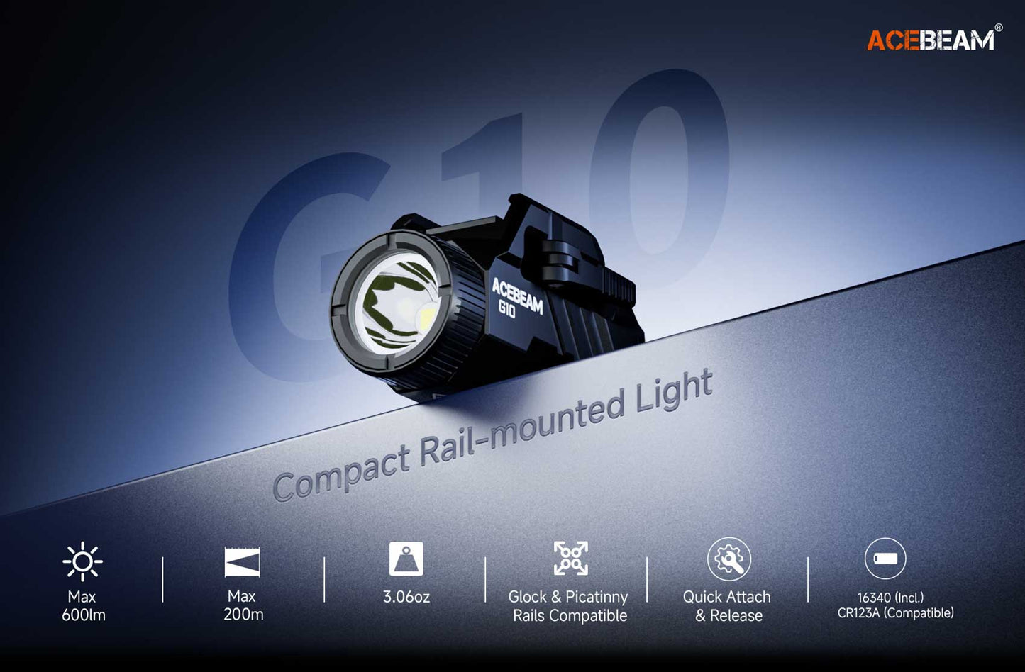 AceBeam G10 | Rail-Mounted Pistol Light