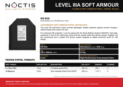 Noctis Ballistics Lev. IIIA Soft Armour - 0.5kg