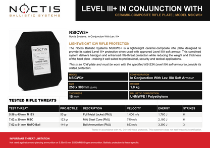 Noctis Ballistics ICW Lev. III Lightweight Plate - 1.0kg